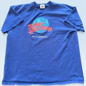 Vintage Planet Hollywood Ft Lauderdale Shirt Mens XL Blue Tee T-Shirt USA 1991